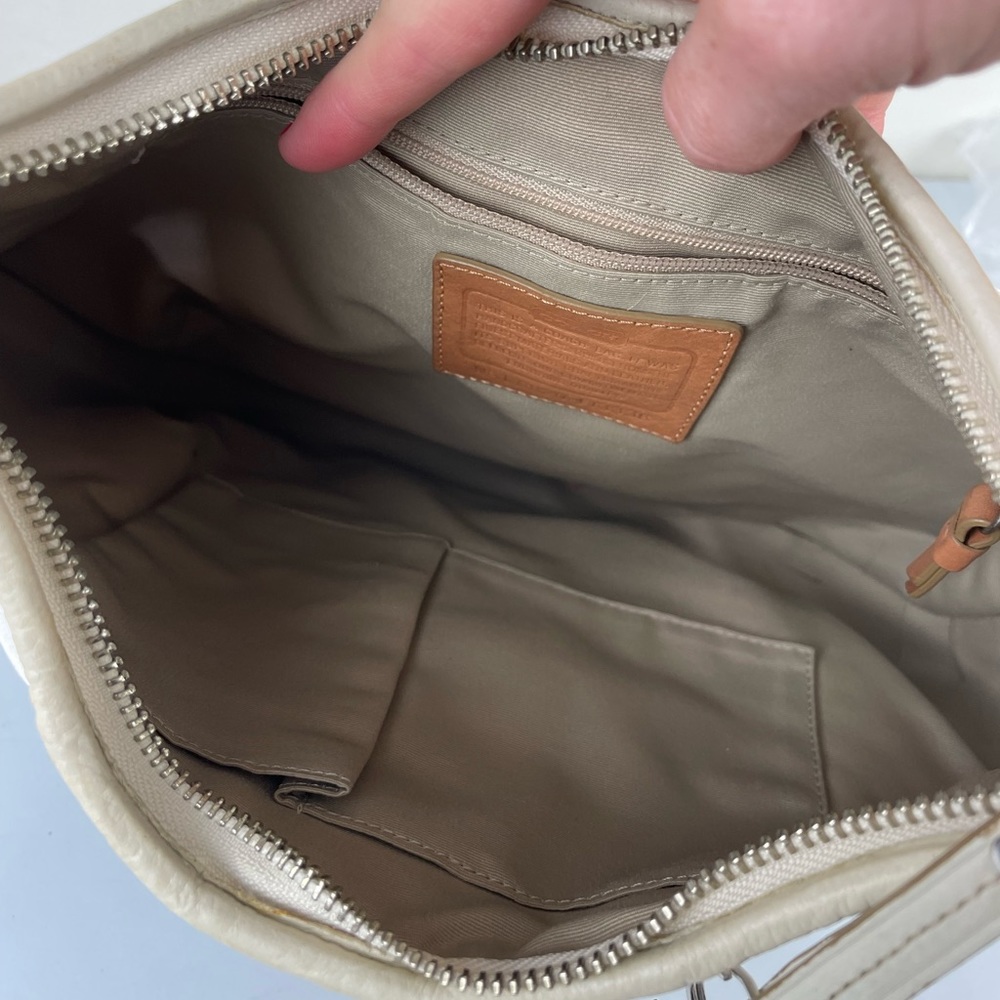 Coach Cream and Tan Signature Shoulder Bag - Picture 11 of 14